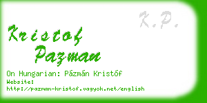 kristof pazman business card
