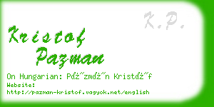 kristof pazman business card